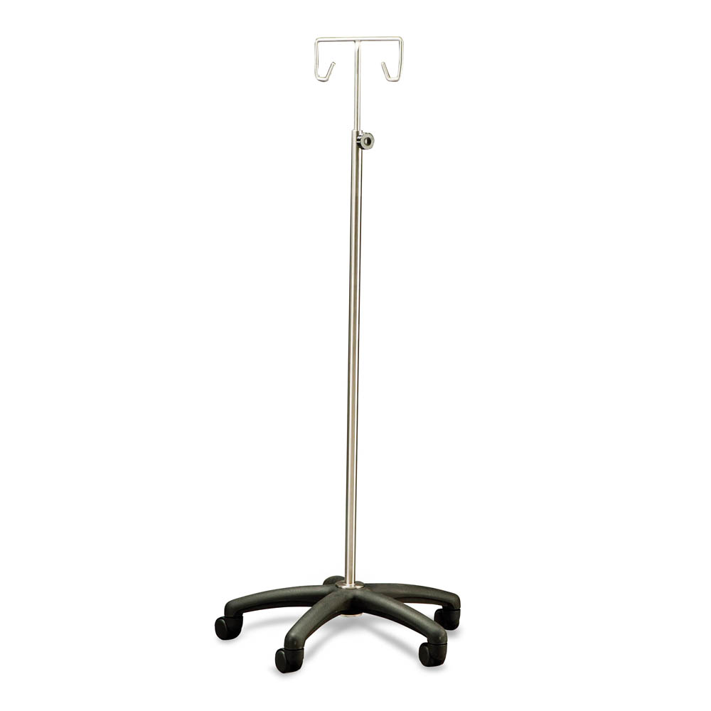 IV Stand Mobile with Nylon Base 2 Hook Carequip Pty Ltd Carequip